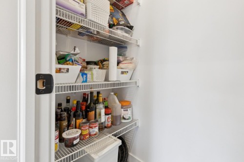 Built-in wire shelving within a pantry space - 22434 99A Avenue Nw, Edmonton, AB 