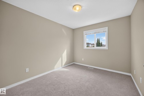 Neutral wall tones with a single window, carpeted flooring, and a ceiling-mounted light fixture - 483 Watt Boulevard Sw, Edmonton, AB 
