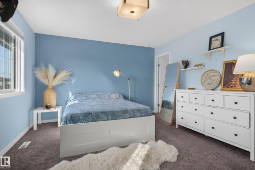 Soft blue wall color and neutral carpeting - 17363 120 Street Nw, Edmonton, AB 