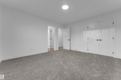 Plush gray carpeting, white walls, and bright overhead lighting - 