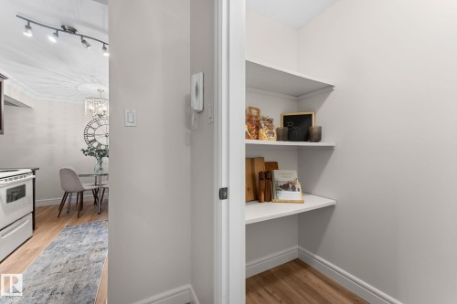 Built-in shelving for storage - #106 10735 81 Av Nw, Edmonton, AB 