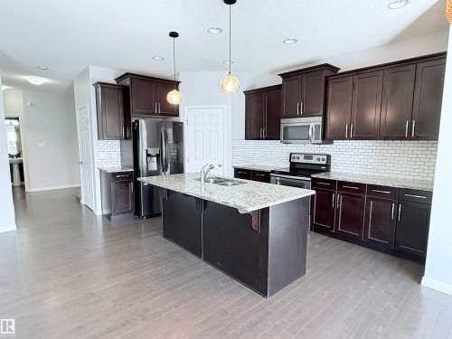 7819 173 Avenue Nw, Edmonton, AB - Indoor Photo Showing Kitchen With Stainless Steel Kitchen With Double Sink With Upgraded Kitchen