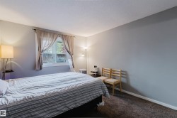 Textured carpeting, neutral wall color, and a window with a durable white frame - 