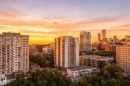 Expansive urban setting featuring multiple high-rise buildings and surrounding streetscapes - #1507 9835 113 St Nw, Edmonton, AB 
