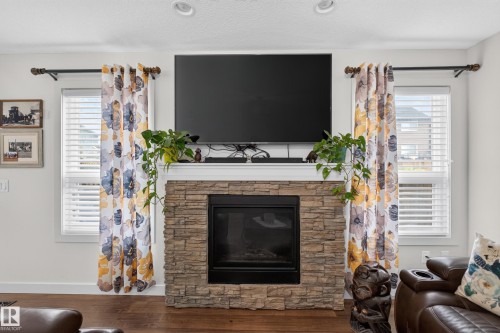 1122 Allendale Crescent, Sherwood Park, AB - Indoor Photo Showing Living Room With Fireplace