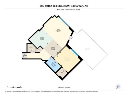 Floor plan - #605 10152 104 St Nw, Edmonton, AB 