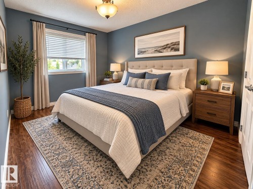 Wood-finish flooring throughout - 16893 58A Street Nw, Edmonton, AB 