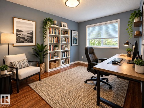 Wood-finish flooring throughout - 16893 58A Street Nw, Edmonton, AB 