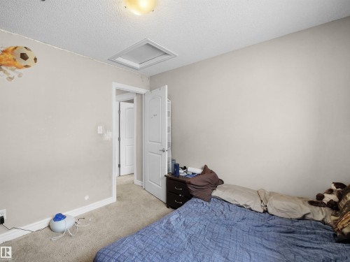 Neutral wall color complemented by light-colored carpet flooring - 1216 29 Avenue Nw, Edmonton, AB - Indoor Photo Showing Bedroom