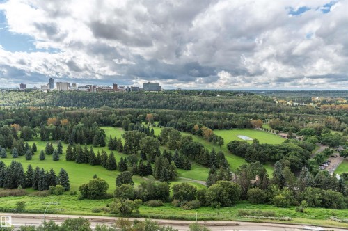 Expansive green spaces featuring mature trees and cultivated fairways - #1202 10010 119 St Nw, Edmonton, AB 