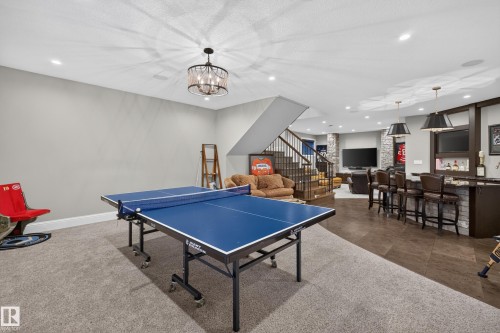 Basement with view of Bar.  9' ceilings and No Bulkheads throughout the basement. - 14308 97A Avenue Nw, Edmonton, AB 