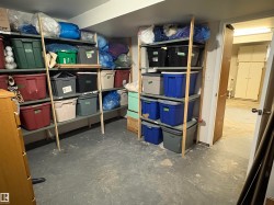 Extensive built-in shelving units providing significant storage capacity - 