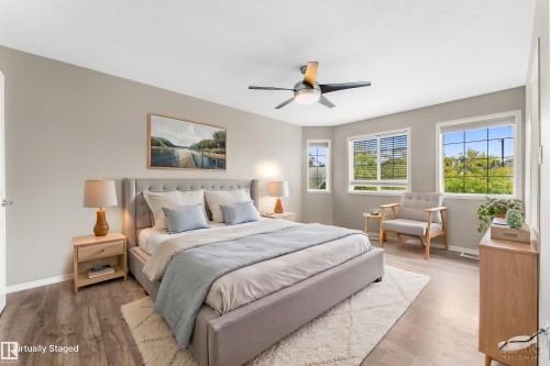 Wood-finish flooring throughout - 2060 Brennan Crescent Nw, Edmonton, AB 