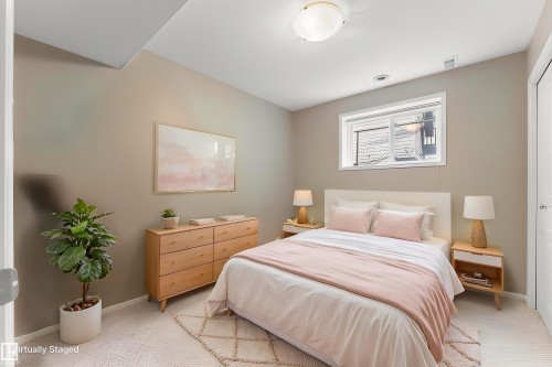 Recessed ceiling lighting, flush mount ceiling light fixture, neutral wall paint, and a sliding window - 2060 Brennan Crescent Nw, Edmonton, AB 