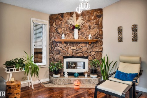 3 Flint Crescent, St. Albert, AB - Indoor Photo Showing Living Room With Fireplace