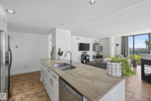 #701 10028 119 St Nw, Edmonton, AB - Indoor Photo Showing Kitchen With Double Sink With Upgraded Kitchen