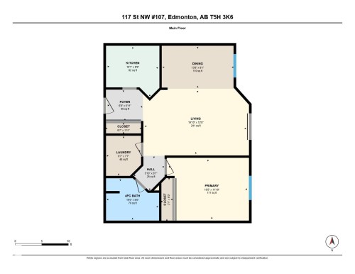 Floor plan - #107 10153 117 St Nw, Edmonton, AB 