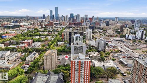 Downtown cityscape background with commercial and residential structures - #107 10153 117 St Nw, Edmonton, AB 