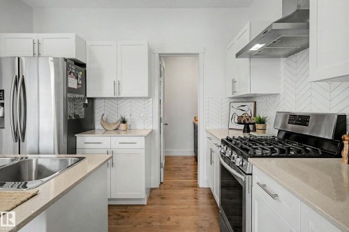 12120 177 Avenue Nw, Edmonton, AB - Indoor Photo Showing Kitchen With Double Sink With Upgraded Kitchen