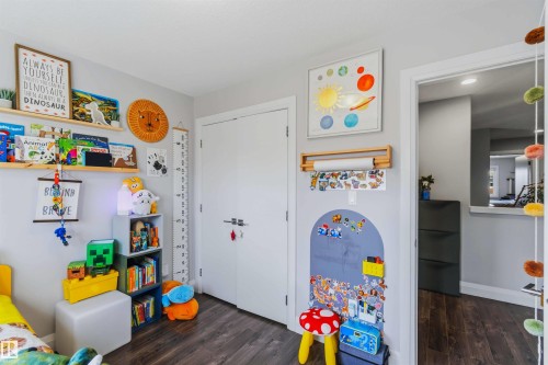 Recessed lighting, wood-finish flooring, and white interior doors - 7 Etoile Cres, St. Albert, AB 