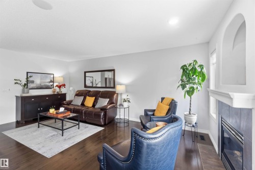 7 Catalina Court, Fort Saskatchewan, AB - Indoor Photo Showing Living Room With Fireplace