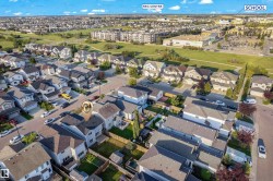 Residential neighborhood with single-family homes and multi-story buildings - 