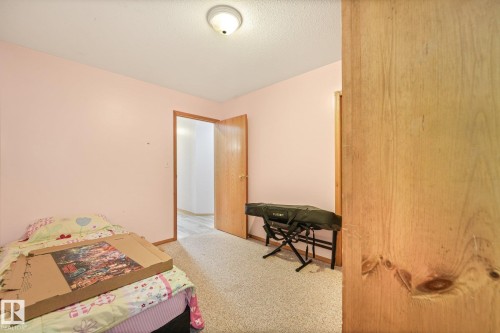 Carpeted flooring paired with neutral-toned walls and a ceiling-mounted light fixture - 54 Buskmose Dr, Rural Wetaskiwin County, AB - Indoor
