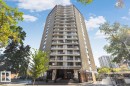Multi-story residential building with private balconies and a ground-level entrance - #1307 10045 117 St Nw, Edmonton, AB 