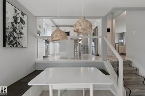 Built-in banquette seating with integrated storage - 5 Labelle Crescent, St. Albert, AB 