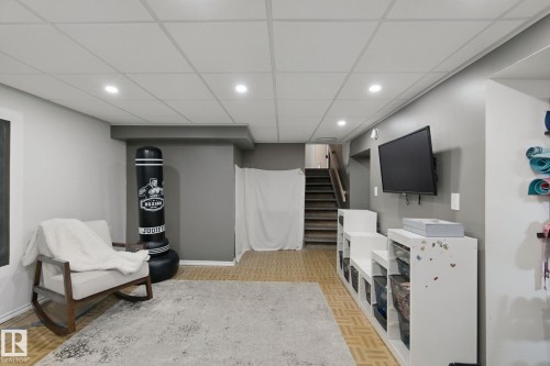 Recessed lighting, wood-finish flooring, and painted walls - 5 Labelle Crescent, St. Albert, AB 