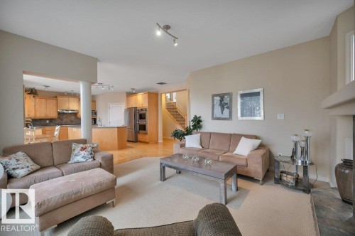 Open-concept living area - 739 Haliburton Crescent Nw, Edmonton, AB 