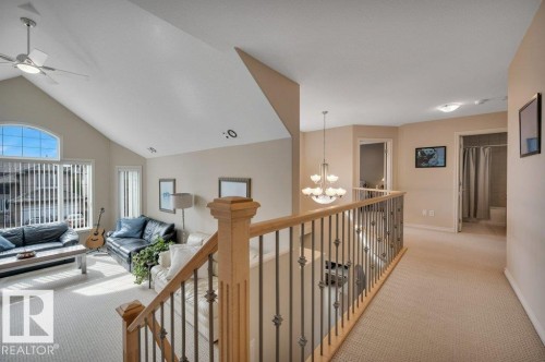 overlooking the bonus room leading to the bedrooms - 739 Haliburton Crescent Nw, Edmonton, AB 