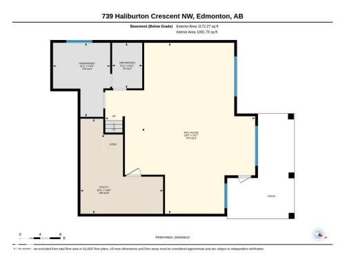Undeveloped walk-out basement - 739 Haliburton Crescent Nw, Edmonton, AB 