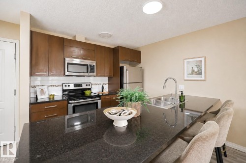 #3303 9351 Simpson Dr Nw Nw, Edmonton, AB - Indoor Photo Showing Kitchen With Stainless Steel Kitchen With Double Sink
