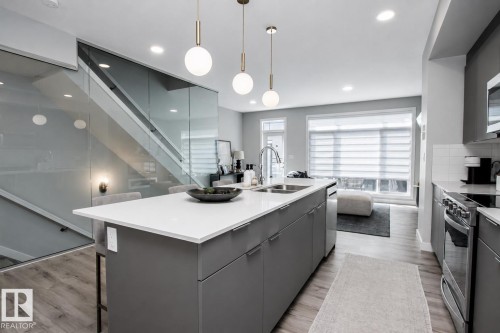 #82 50 Ebony Bv, Sherwood Park, AB - Indoor Photo Showing Kitchen With Double Sink With Upgraded Kitchen