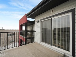 Exterior balcony featuring a concrete floor, black metal railings, and vinyl siding - 