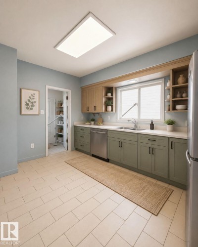 9526 106A Avenue Nw, Edmonton, AB - Indoor Photo Showing Kitchen With Double Sink
