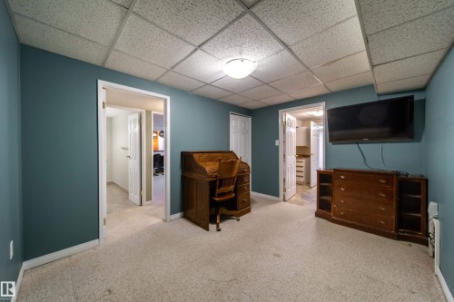 Carpeted flooring, drop ceiling, and recessed lighting - 10438 32A Avenue Nw, Edmonton, AB 