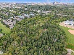 Expansive green space with mature trees, surrounded by residential buildings and urban infrastructure - 