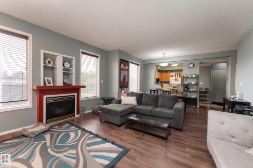 #301 8108 109 St Nw, Edmonton, AB - Indoor Photo Showing Living Room With Fireplace