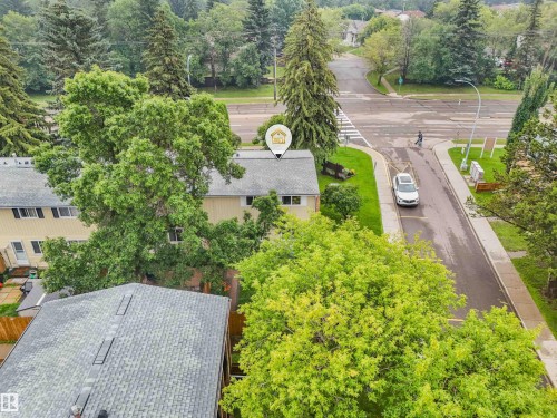 Aerial image of the homes location. It is close by the covered parking structure, and has visitor parking just off to the side. - 267 Ridgewood Terrace, St. Albert, AB - Outdoor