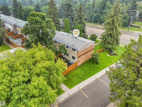 Aerial image of the homes location. It is close by the covered parking structure, and has visitor parking just off to the side. - 267 Ridgewood Terrace, St. Albert, AB - Outdoor