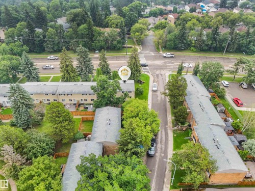 Aerial image of the homes location. It is close by the covered parking structure, and has visitor parking just off to the side. - 267 Ridgewood Terrace, St. Albert, AB - Outdoor With View
