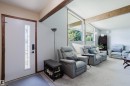 White entry door with decorative glass insert - 10924 35A Avenue Nw, Edmonton, AB 