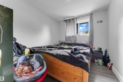 Wood-finish flooring, light-colored walls, window with natural light, and a ceiling-mounted light fixture - 14216 58 Street Nw, Edmonton, AB 