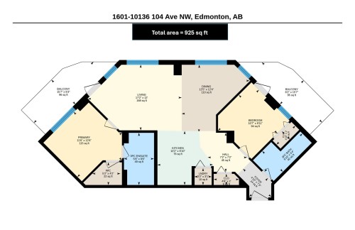 Floor plan - #1601 10136 104 St Nw, Edmonton, AB 