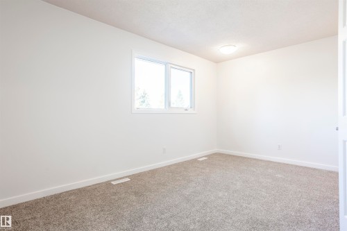 Bright room with light-toned carpet, a double window, and a flush-mount ceiling light fixture - 17927 80 Avenue Nw, Edmonton, AB 