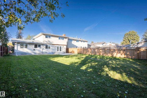 Expansive grassy yard with a wooden privacy fence - 17927 80 Avenue Nw, Edmonton, AB 