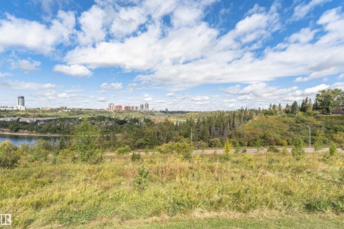Expansive natural landscape with a river, distant urban skyline, and mature trees - 8743 Strathearn Drive Nw, Edmonton, AB 