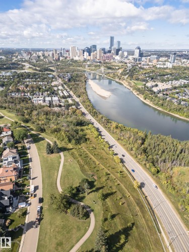 Urban skyline, river, bridge, green spaces, and residential areas - 8743 Strathearn Drive Nw, Edmonton, AB 